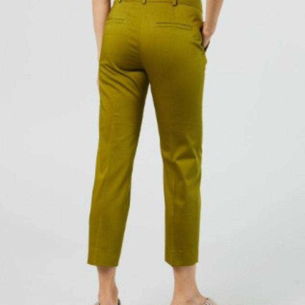 MaxMara - Olive Green Long Satin Trouser - BNWT - SZ 12 - Picture 4 of 9